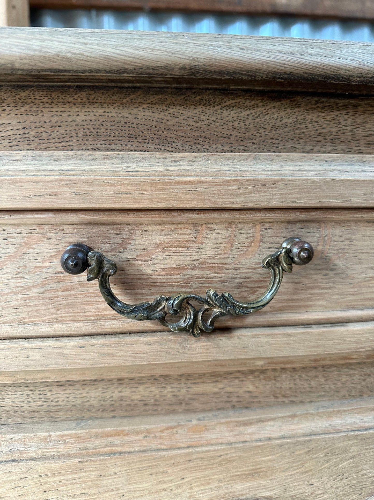 Antique French 2 Door 2 Drawer Marquetry Top Sideboard