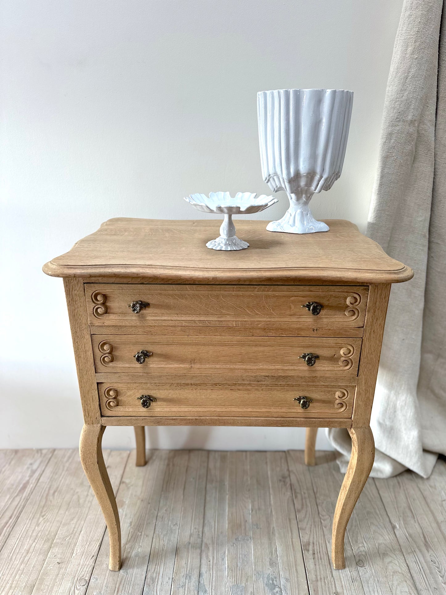Vintage French Petite 3 Drawer Commode
