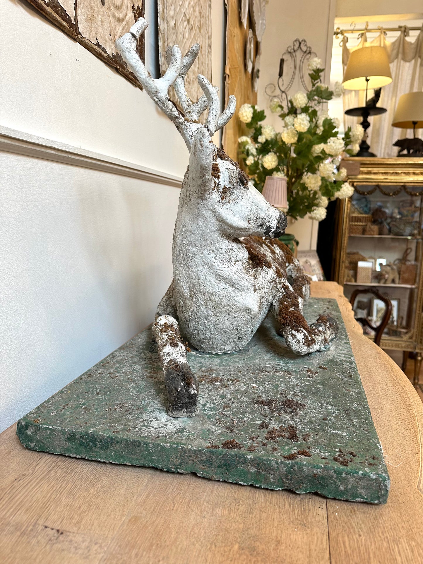Antique French Deer Garden Statue