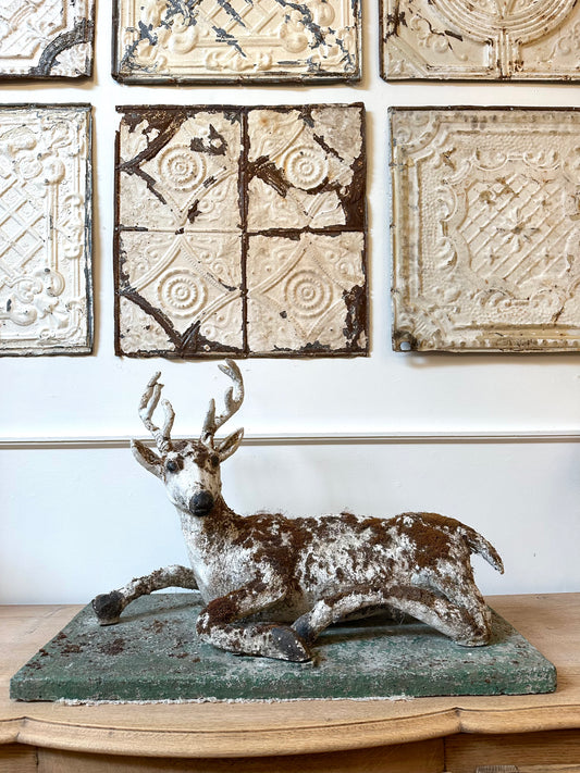 Antique French Deer Garden Statue