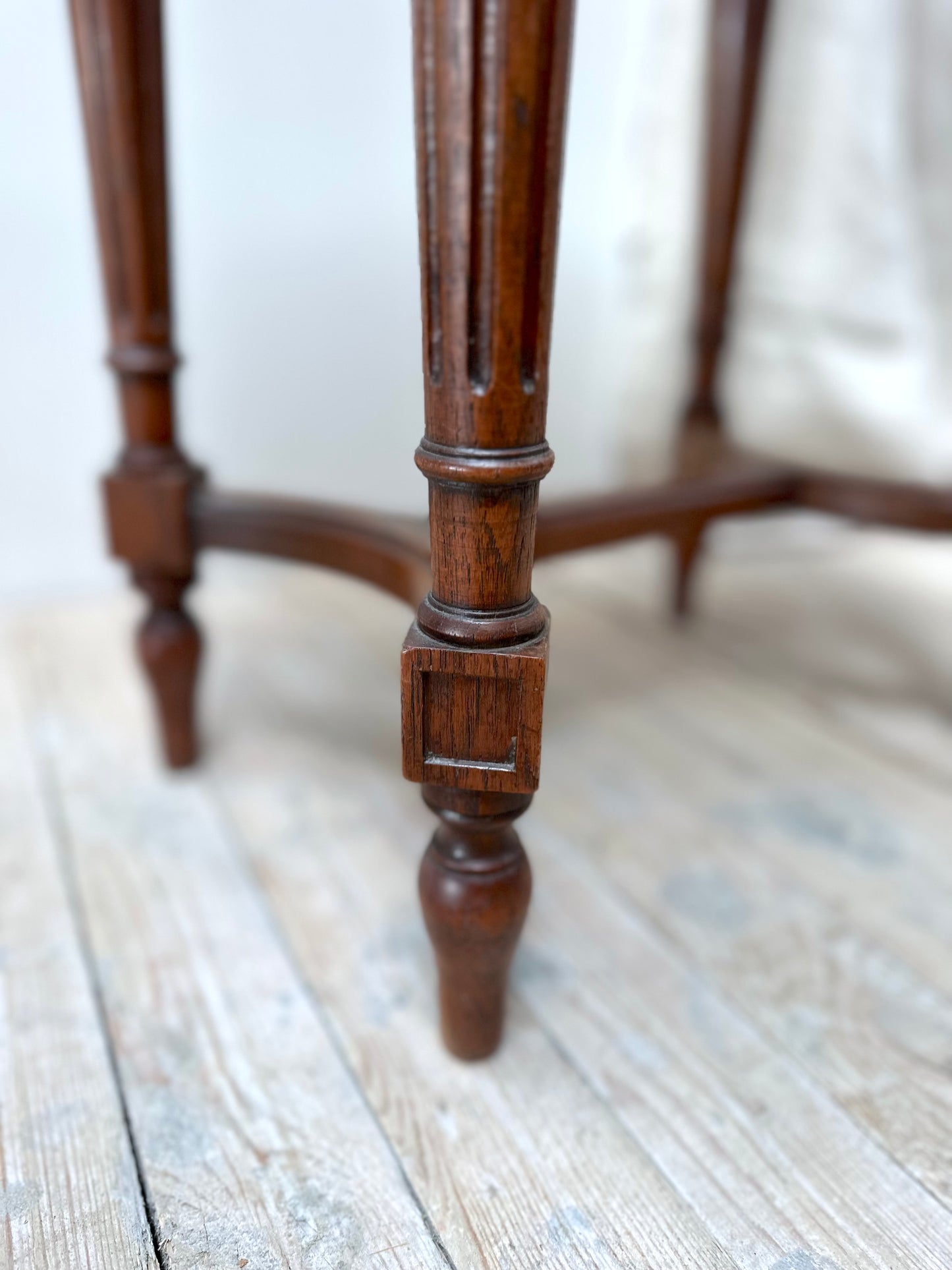 Antique French Louis XVI Petite Oval Marble Side Table