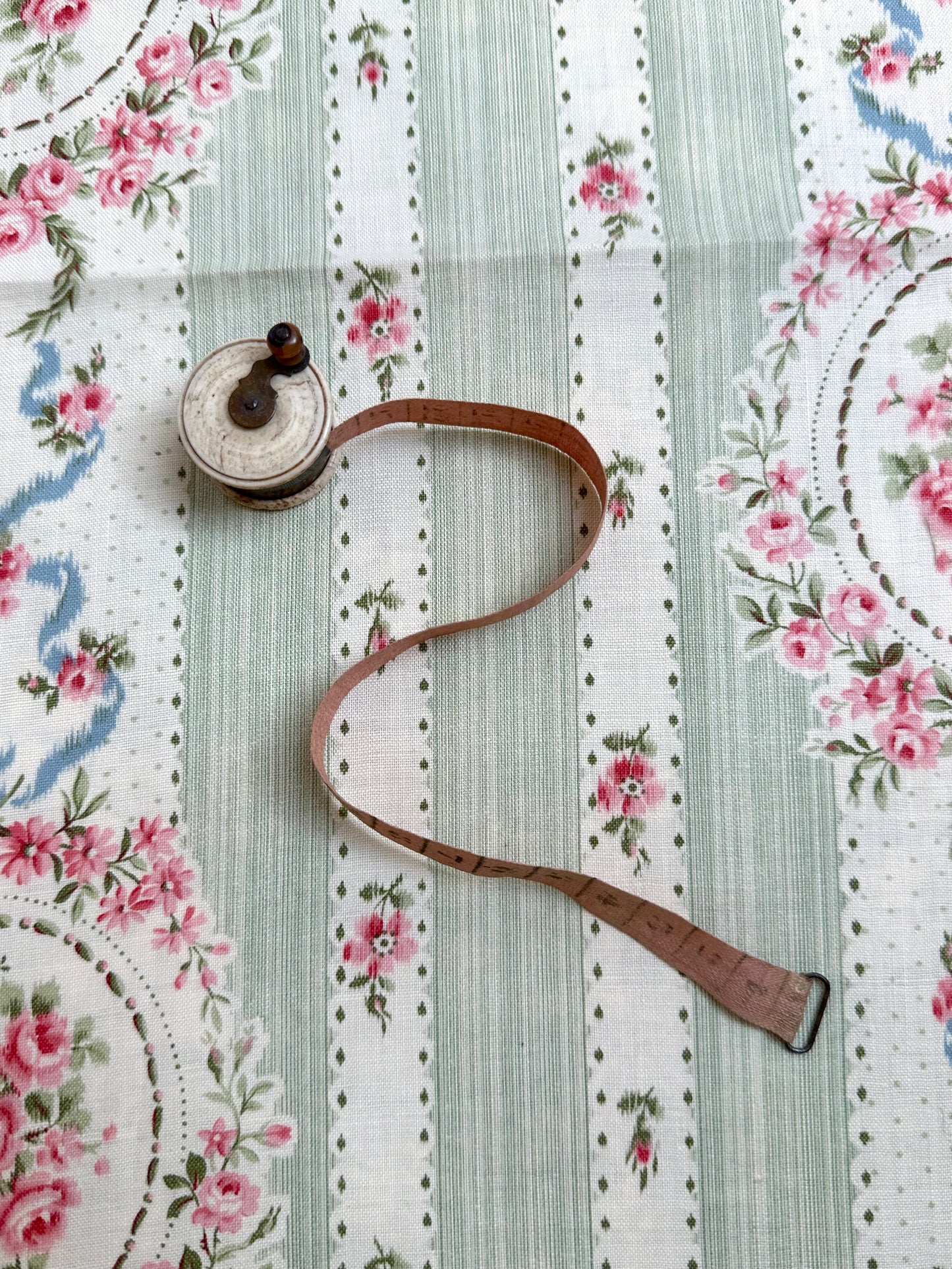 Antique French Small Wind Up Measuring Tape