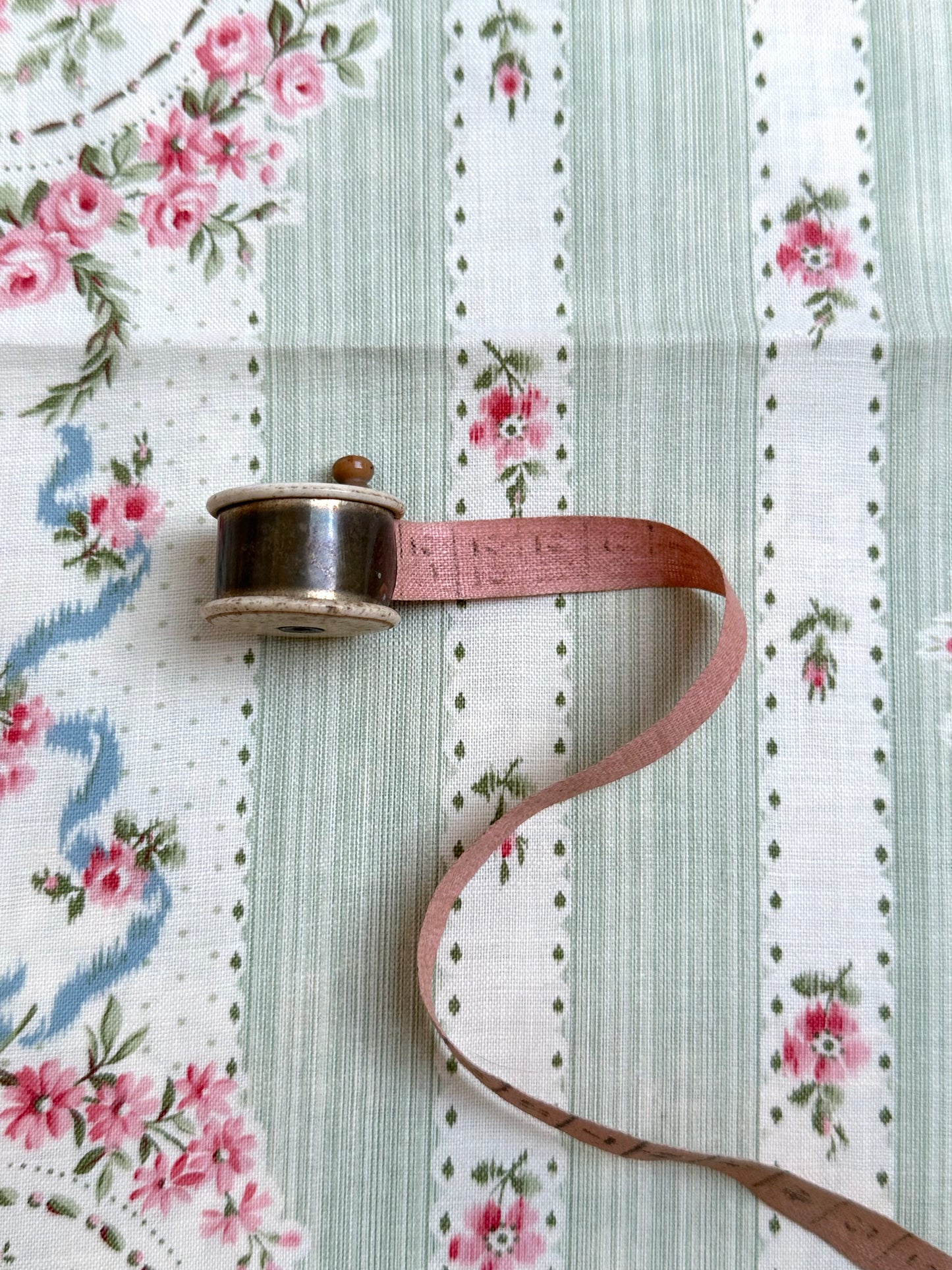 Antique French Small Wind Up Measuring Tape