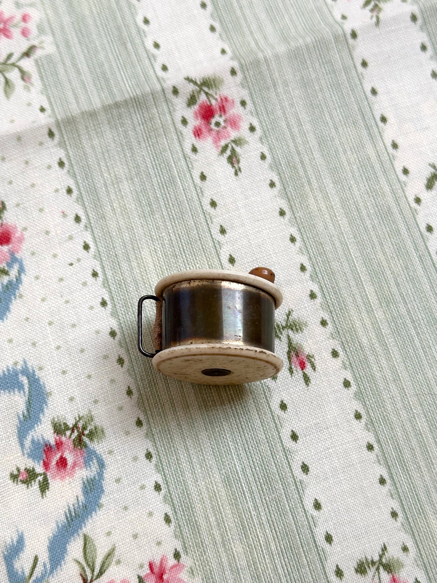 Antique French Small Wind Up Measuring Tape