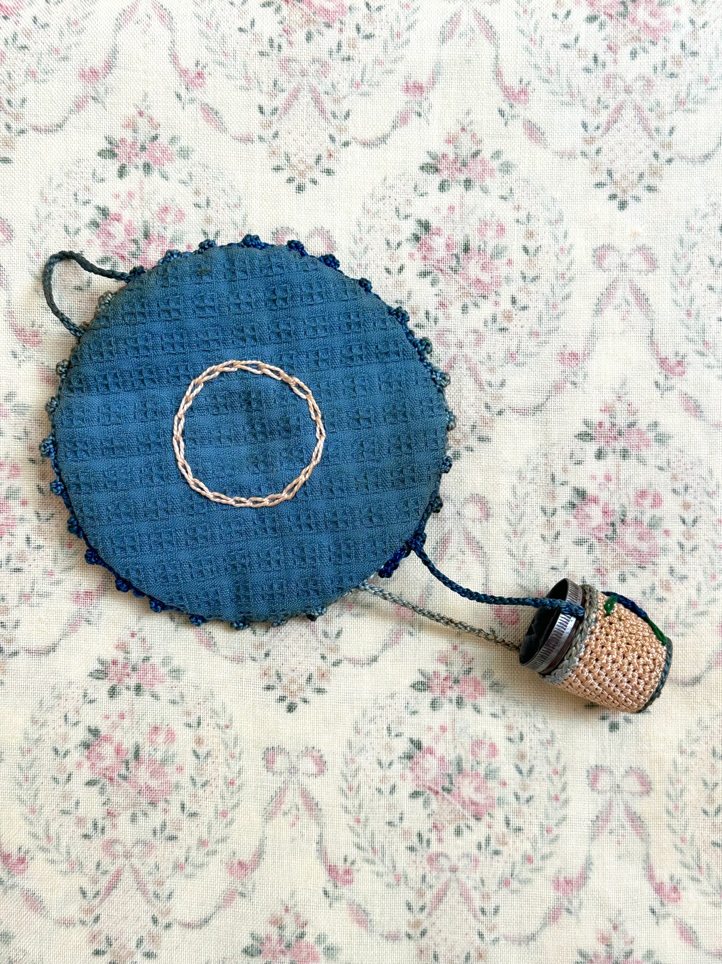 Antique French Crochet Hat Thimble Holder