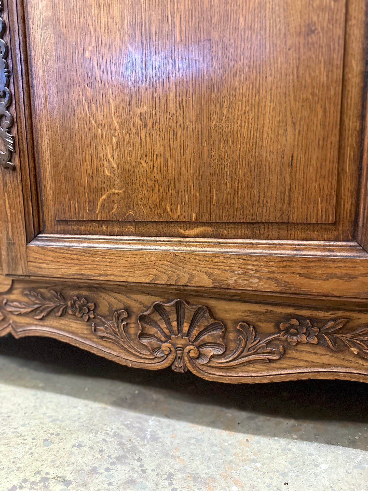 Antique French Oak 3 Door Sideboard