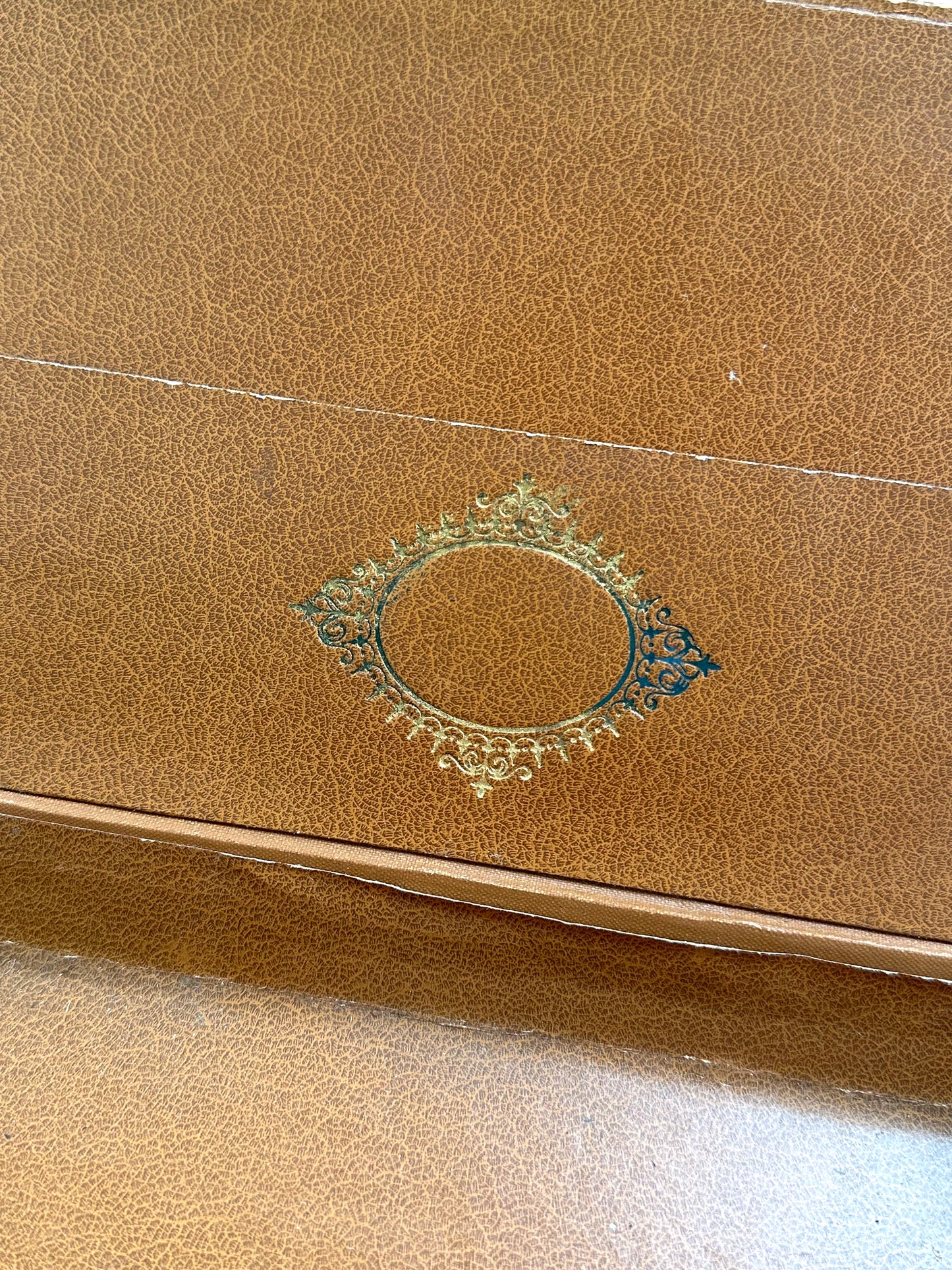 Vintage French Set Of Embroidery Stencils In Leather Box