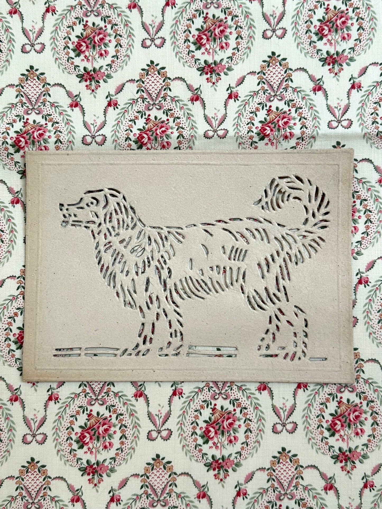 Vintage French Set Of Embroidery Stencils In Leather Box