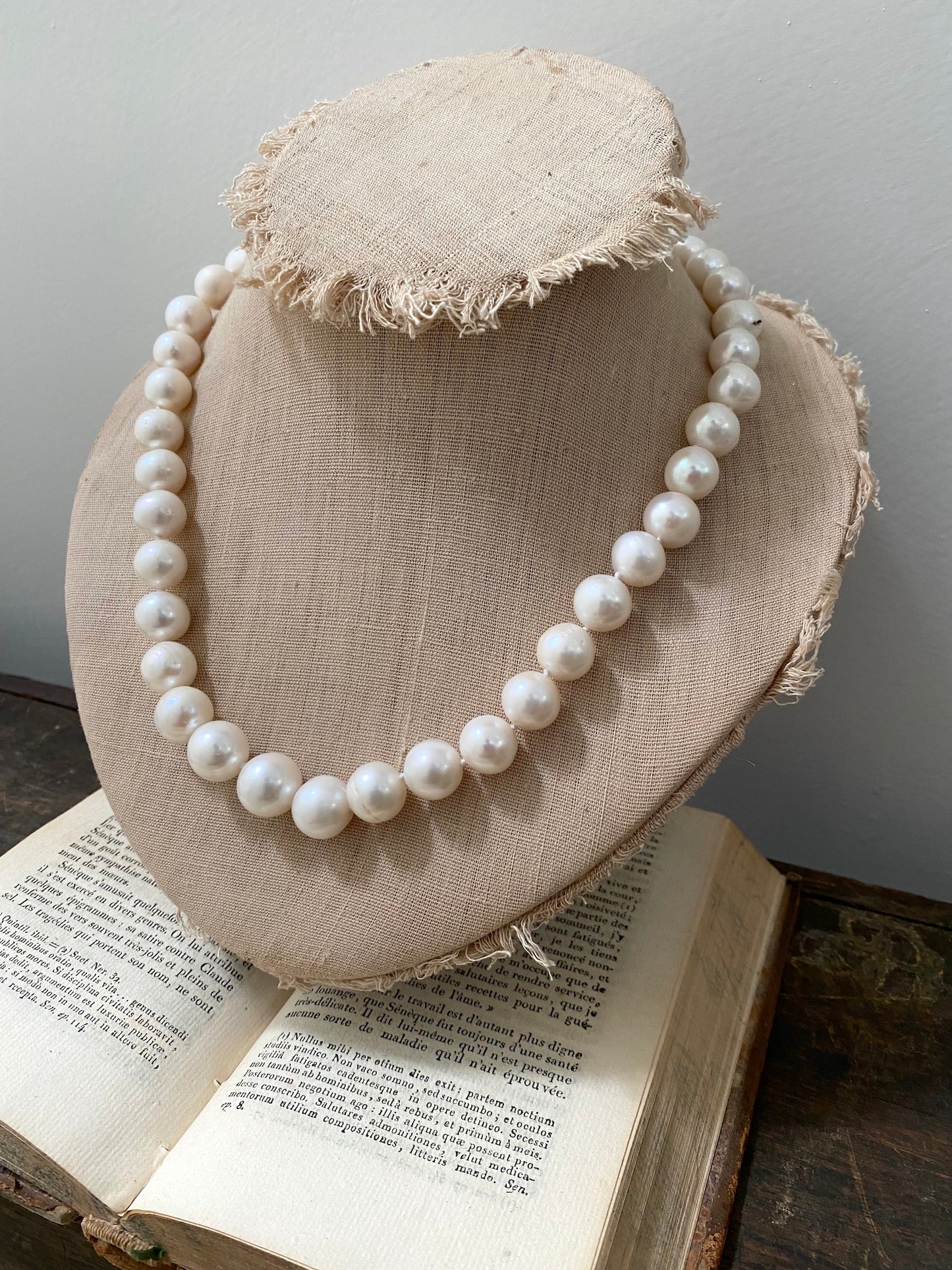 Italian Cream Pearl & Rose Gold Simple Clasp Necklace