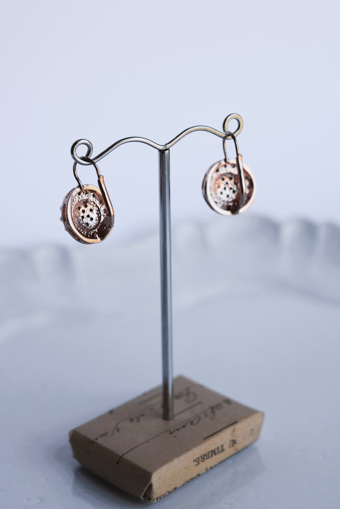 Italian Pearl & Rose Gold Disc Drop Earrings