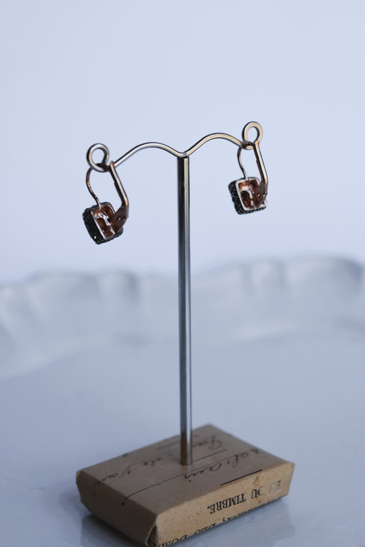 Italian Small Square Bright Crystal Earrings