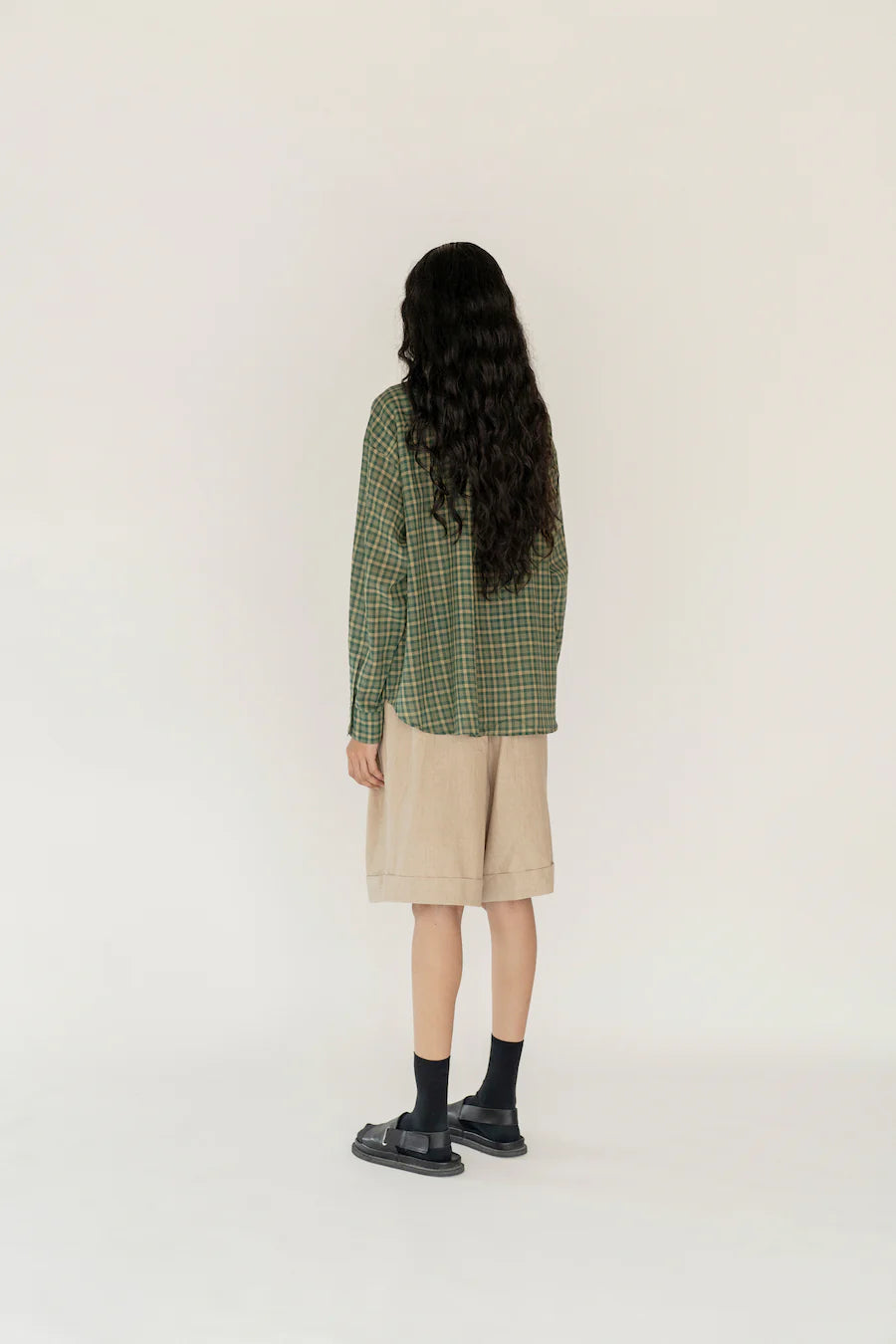 Runaway Bicycle Dark Green Check Shirt With Long Sleeves
