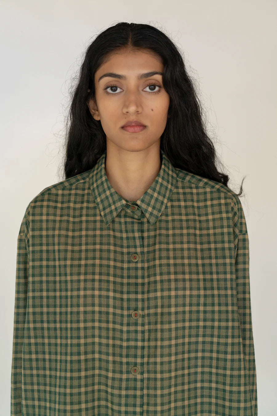 Runaway Bicycle Dark Green Check Shirt With Long Sleeves