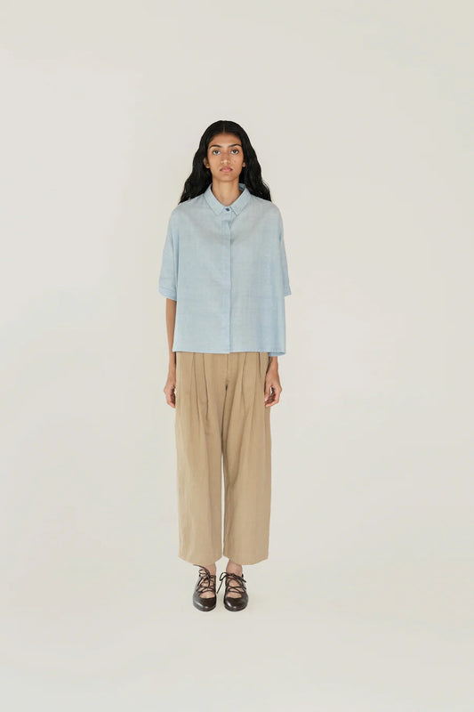 Runaway Bicycle Pale Blue Short Sleeve Shirt