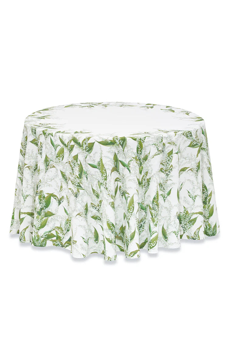 Summerill & Bishop 'Lily Of The Valley' Round Linen Tablecloth