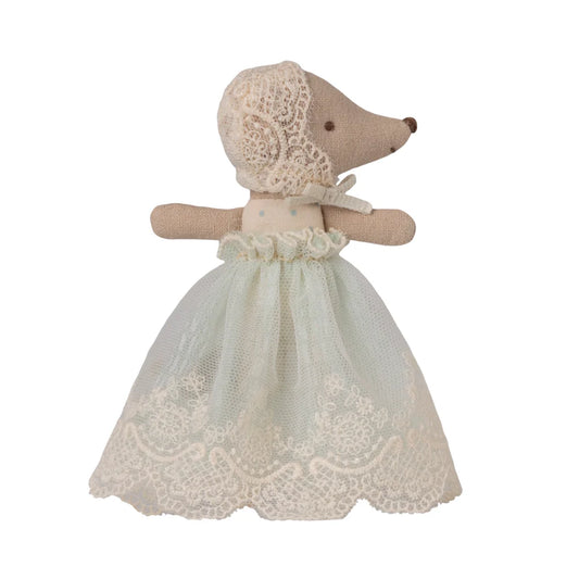 Maileg Baby Mouse In Gown - Mint