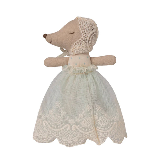 Maileg Baby Mouse In Gown - Mint