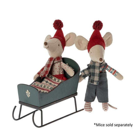 Maileg Sleigh, Mouse - Green