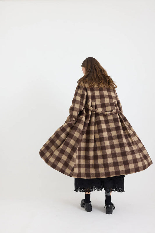 Metta Melodrama Coat - Caramel Wool Check