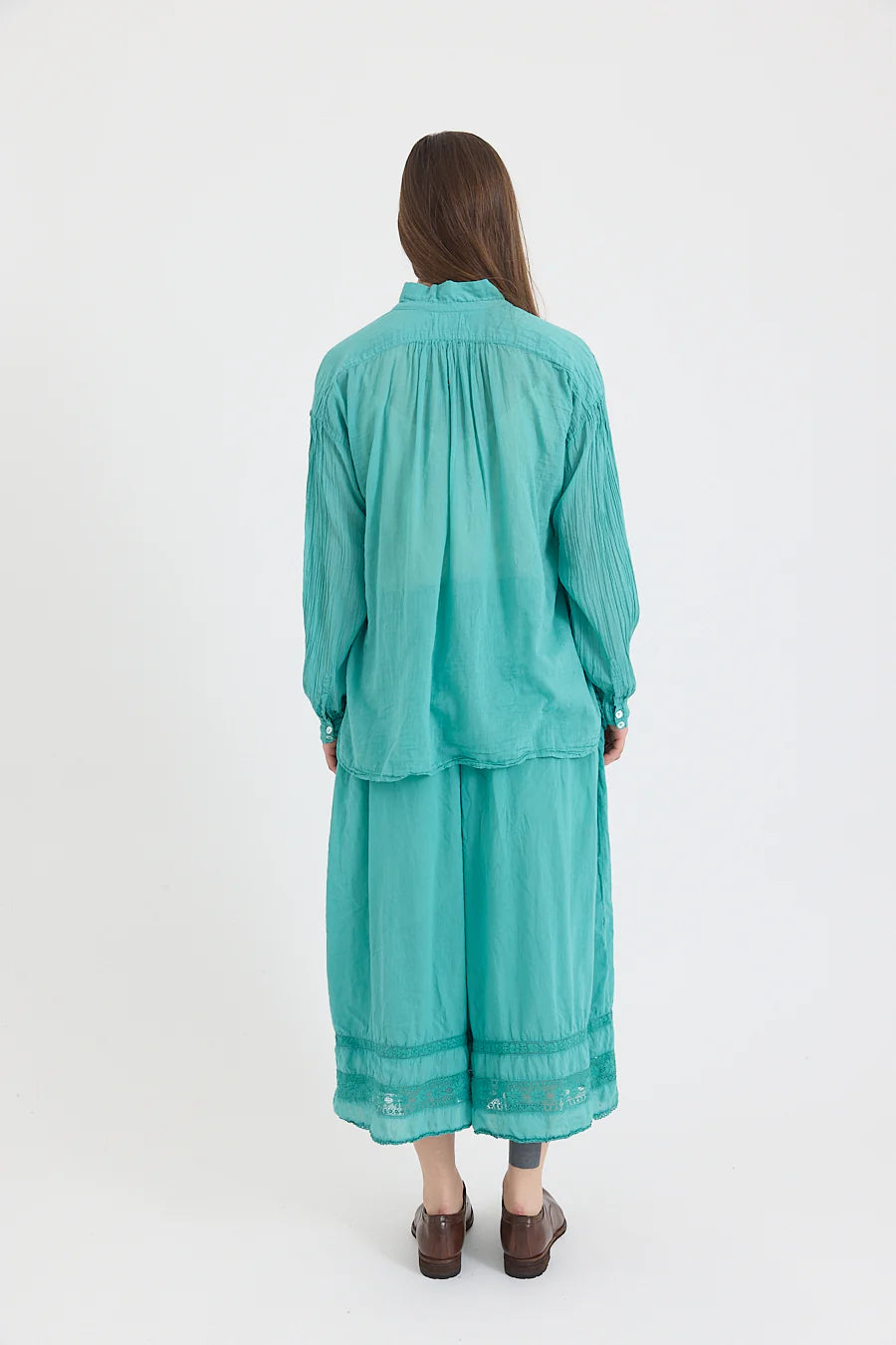 Metta Hill Shirt - Cotton Voile - Duck Egg