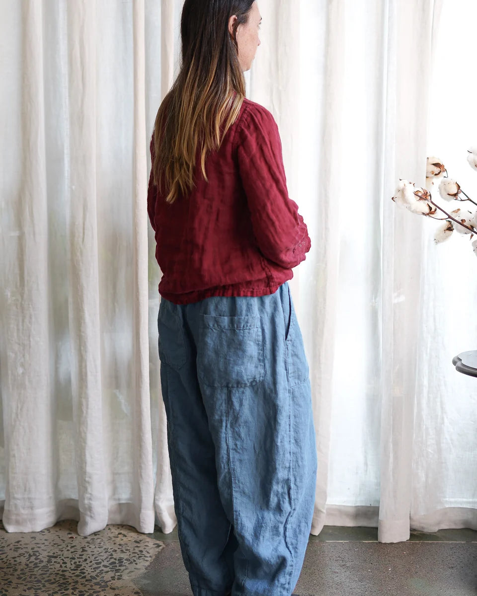 Metta Frankie Linen Pants - Washed Denim