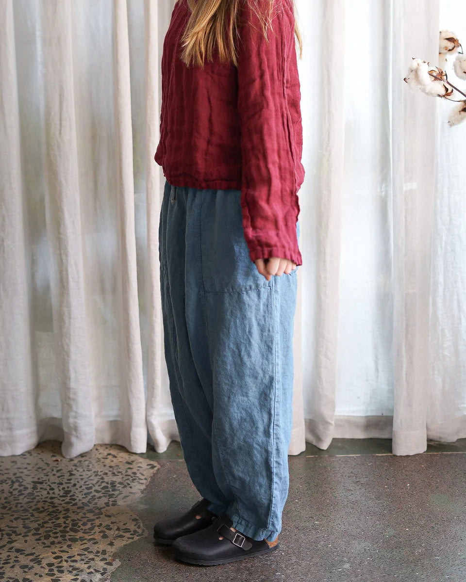 Metta Frankie Linen Pants - Washed Denim