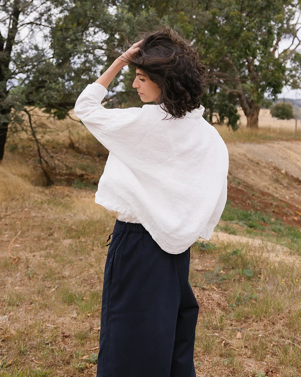 Metta Rae Lightweight Linen Shirt - White