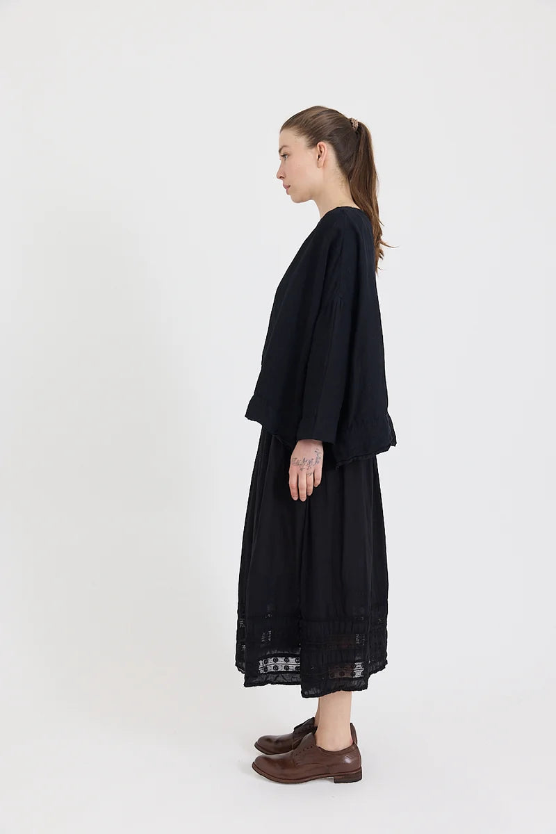 Metta Harper Cotton Skirt Navy