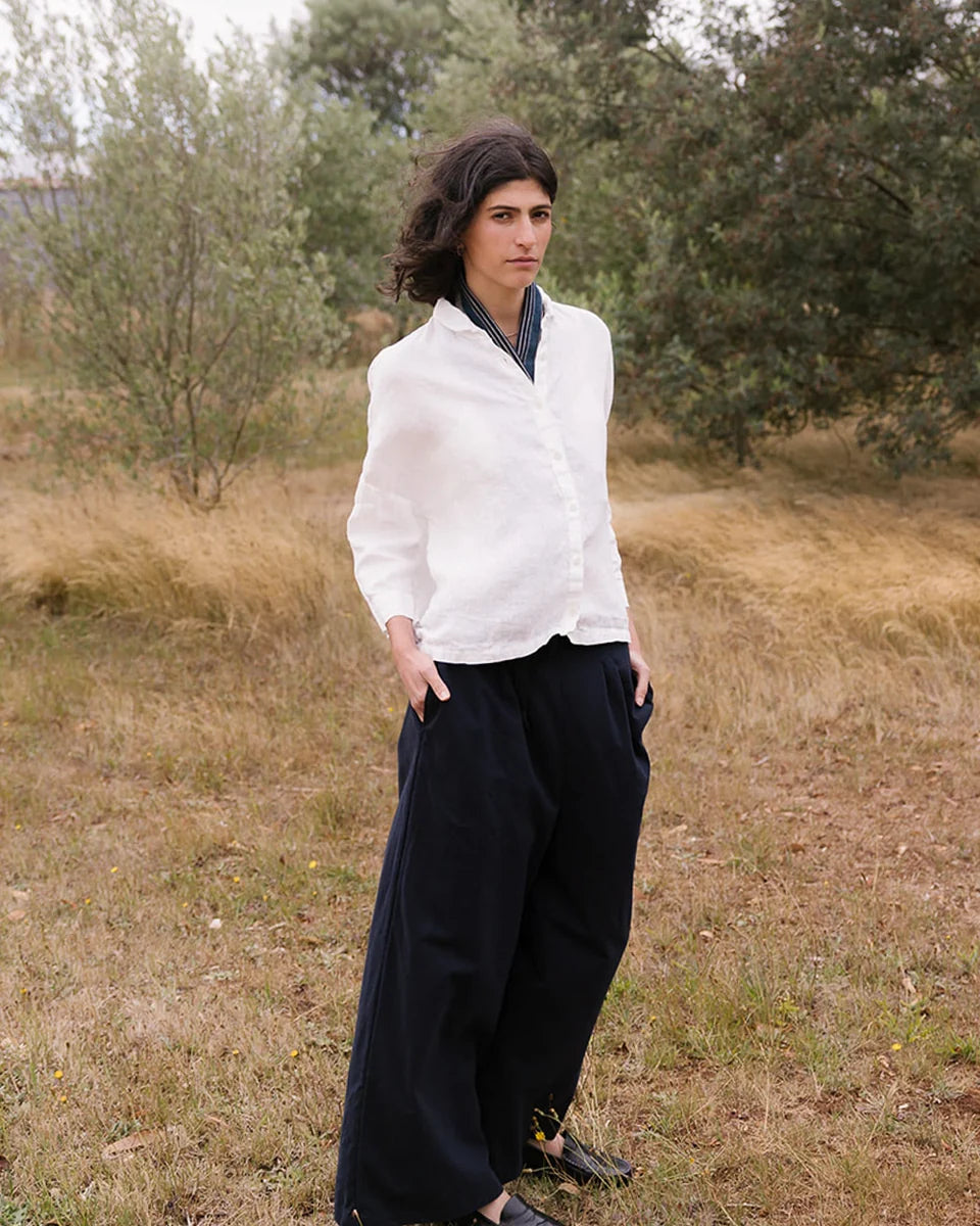 Metta Rae Lightweight Linen Shirt - White