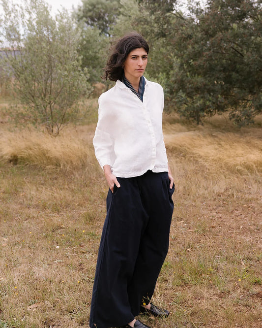Metta Rae Lightweight Linen Shirt - White