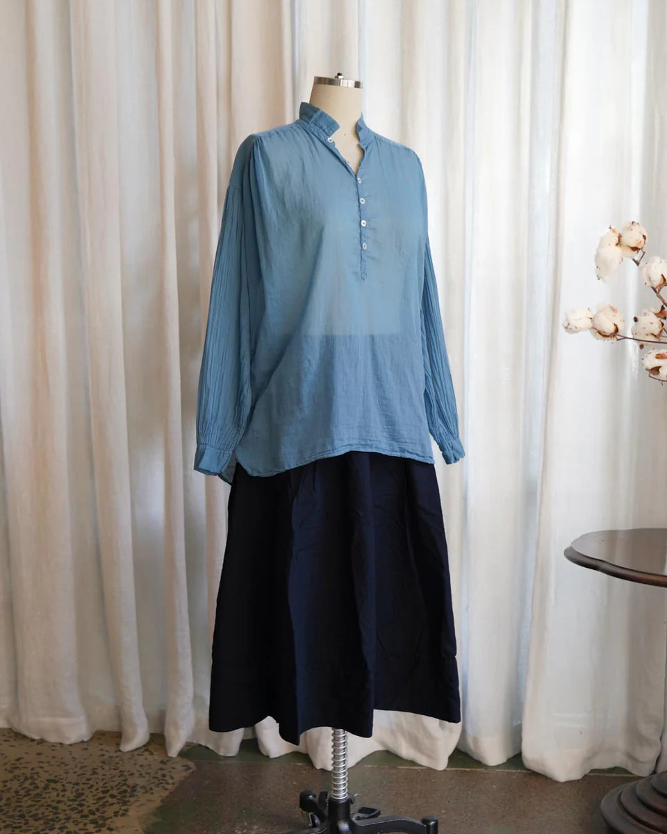 Metta Hill Shirt Cotton Voile - Washed Denim