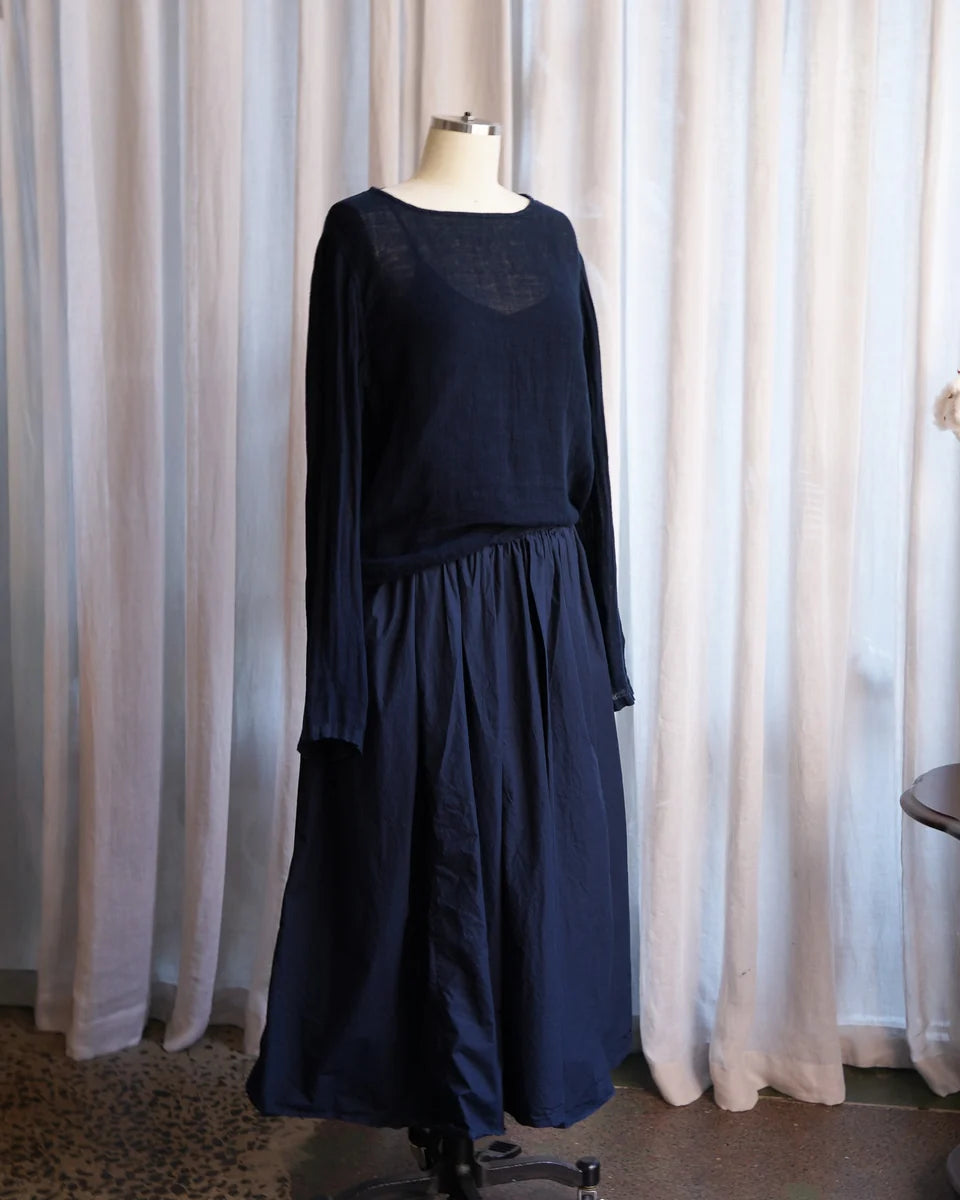 Metta Ulla Skirt - Cotton Poplin - Navy