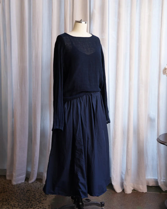 Metta Ulla Skirt - Cotton Poplin - Navy
