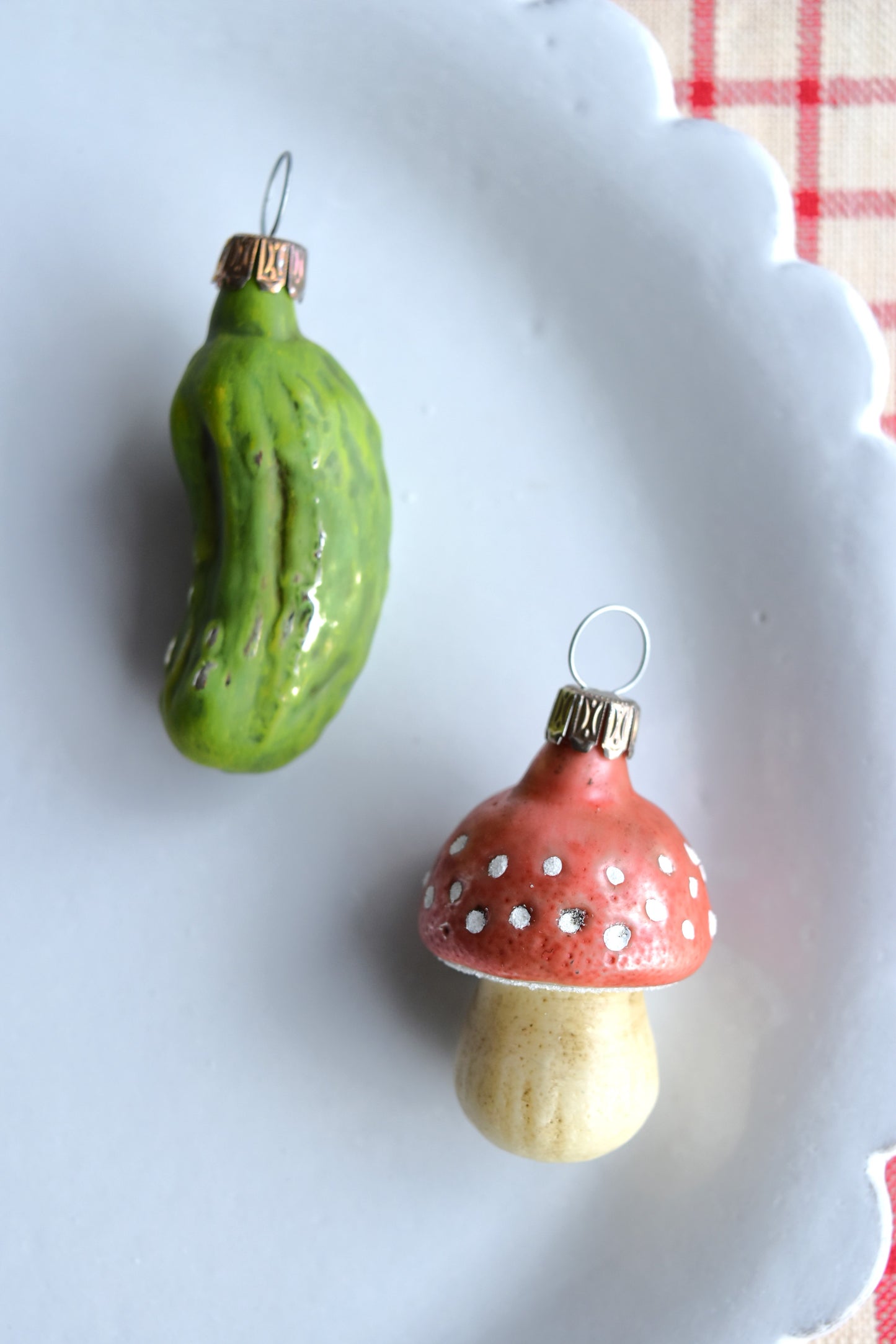 Mushroom & Pickle - Nostalgic German Christmas Ornaments - Set XIII