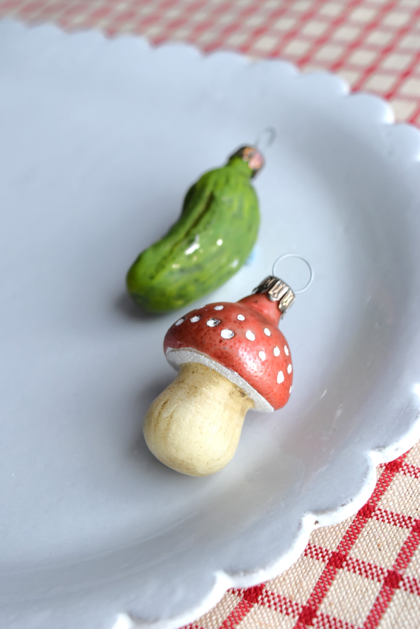 Mushroom & Pickle - Nostalgic German Christmas Ornaments - Set XIII