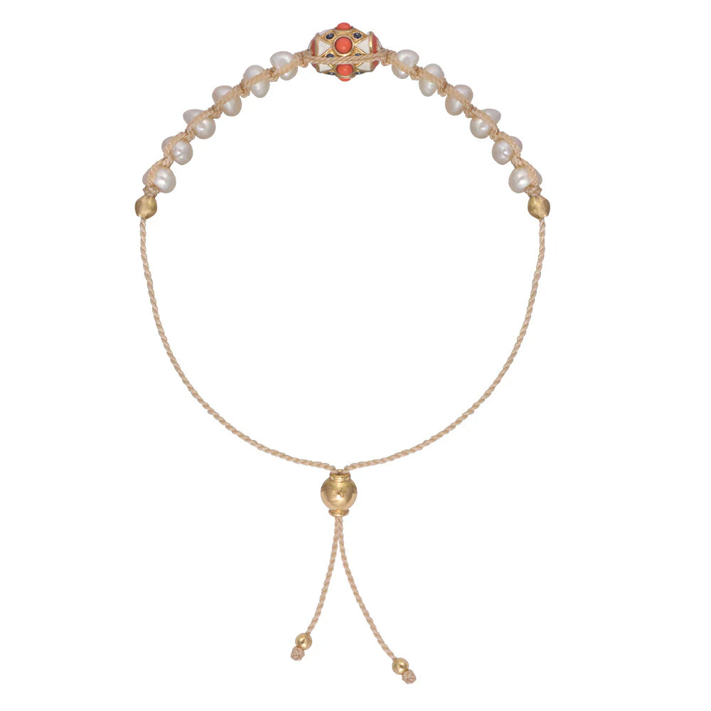 Dorothee Sausset Cord Bracelet With Pearls - 'Orishas S'