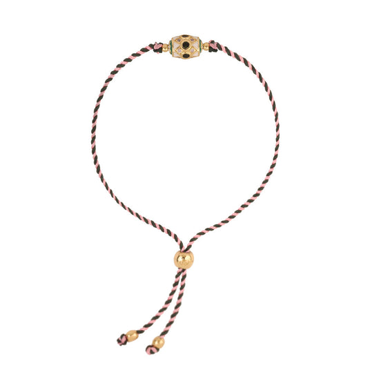 Fine French Green And Pink Thread Bracelet - 'Vinales'