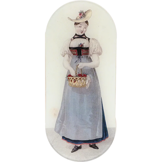 John Derian 'Girl From Berne (Women's Work)' 6 x 12" Oblong Tray