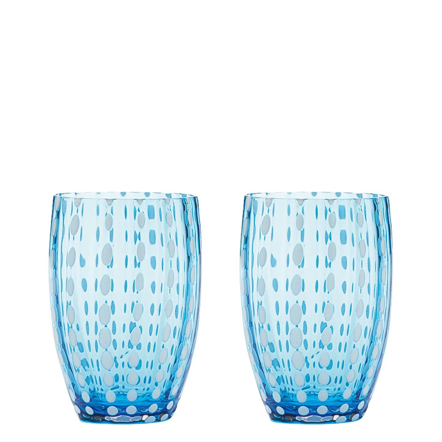 Perle Glass Tumbler Pair - Aquamarine