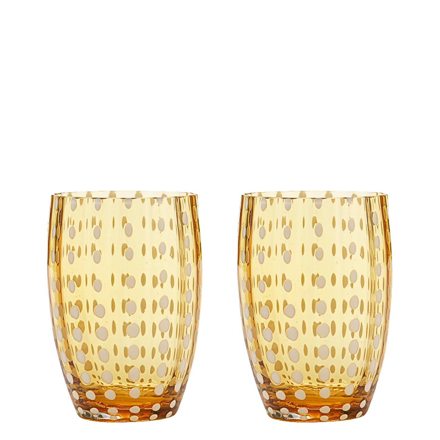 Perle Glass Tumbler Pair - Amber