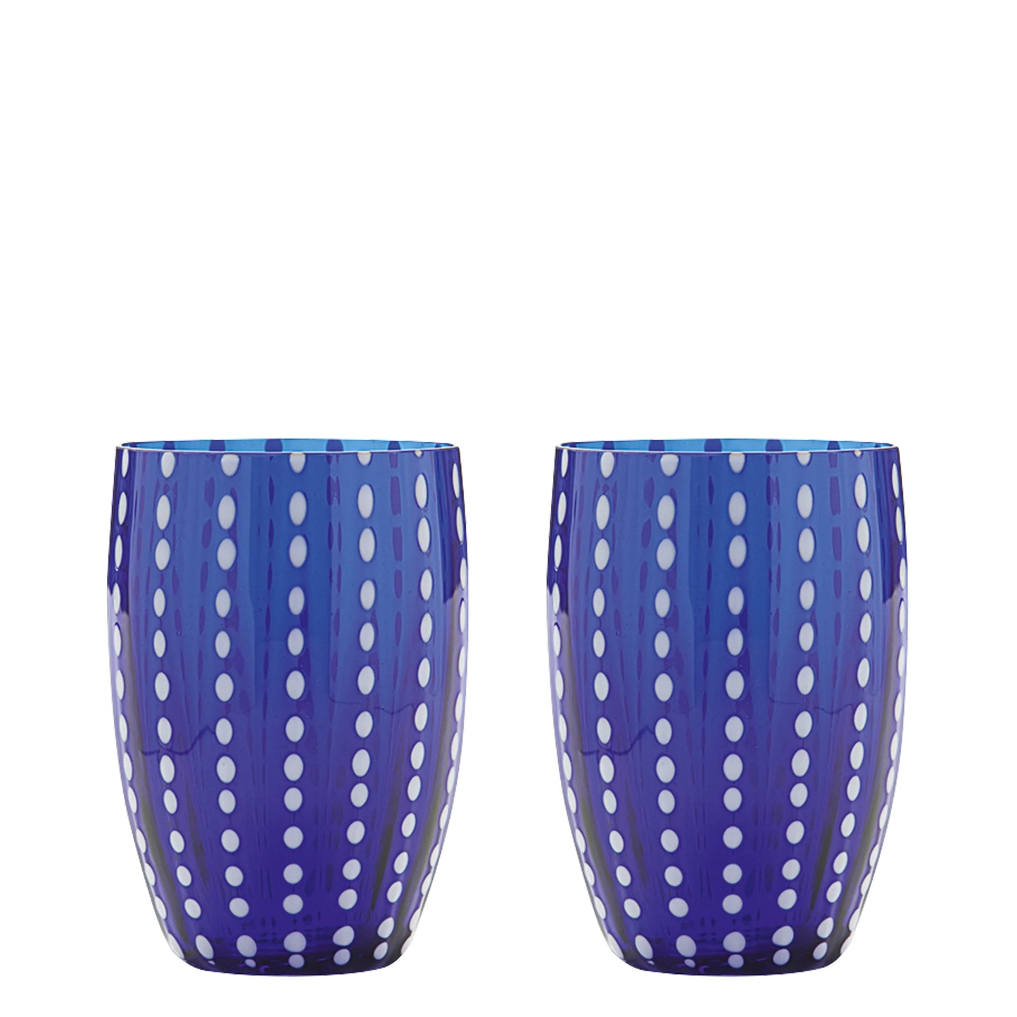 Perle Glass Tumbler Pair - Blue