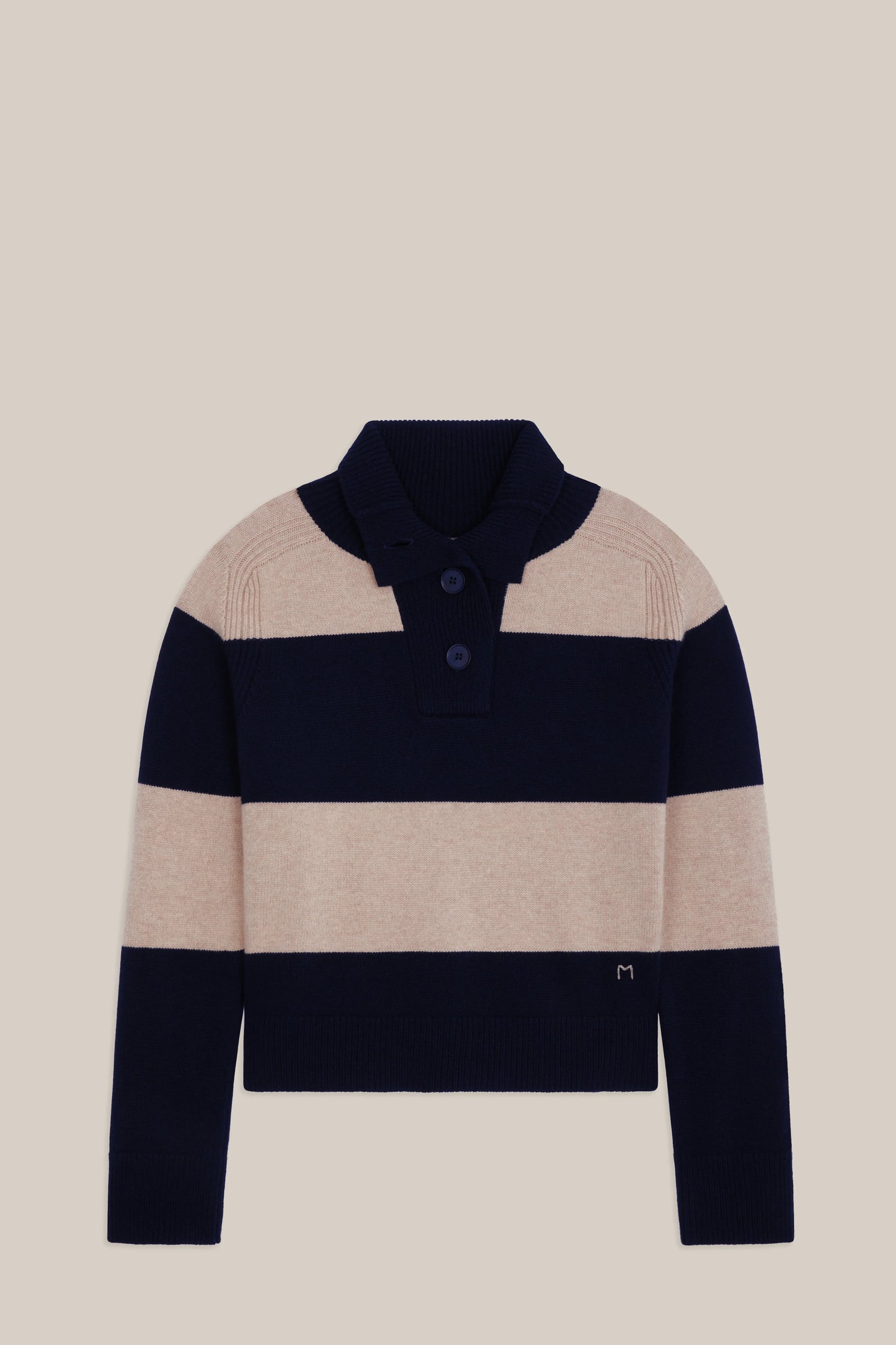 Moismont Merino Sweater 'Gregor' Stripes Navy/Cord