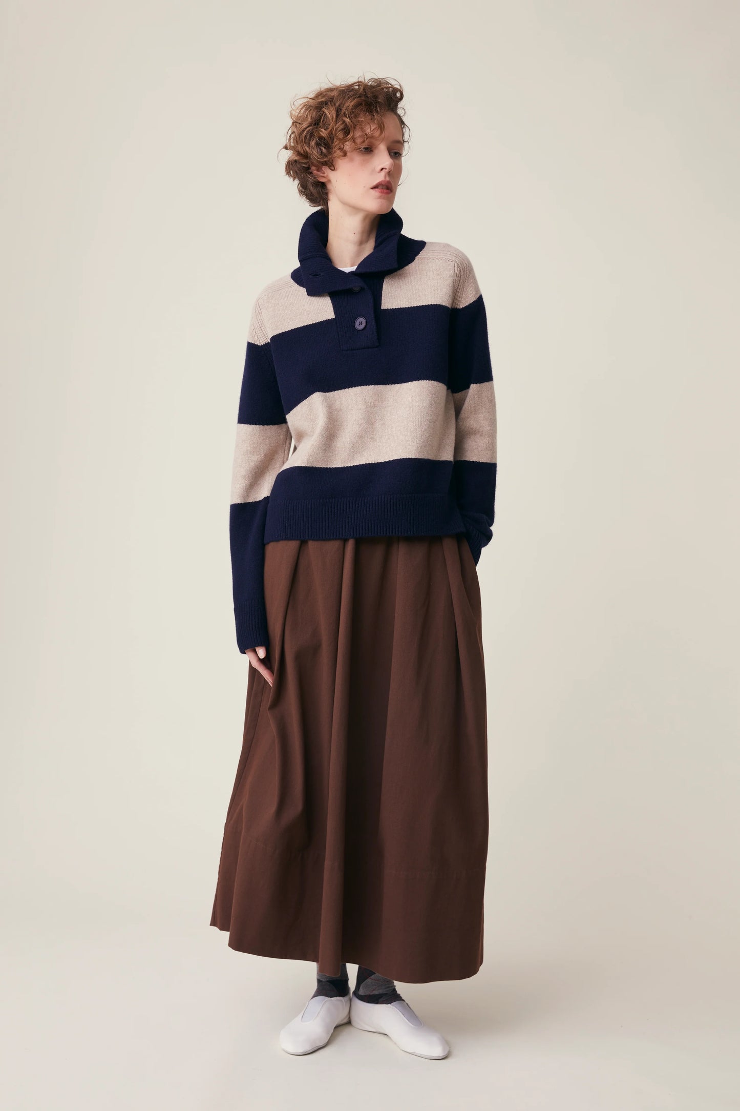 Moismont Merino Sweater 'Gregor' Stripes Navy/Cord