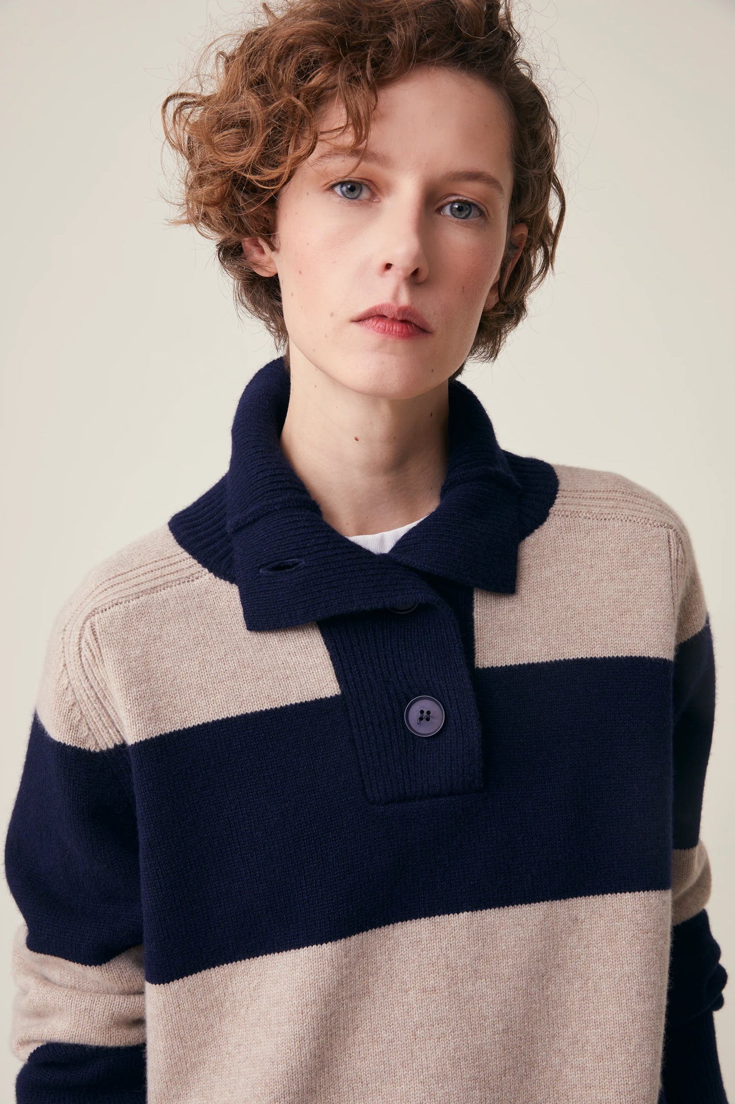Moismont Merino Sweater 'Gregor' Stripes Navy/Cord