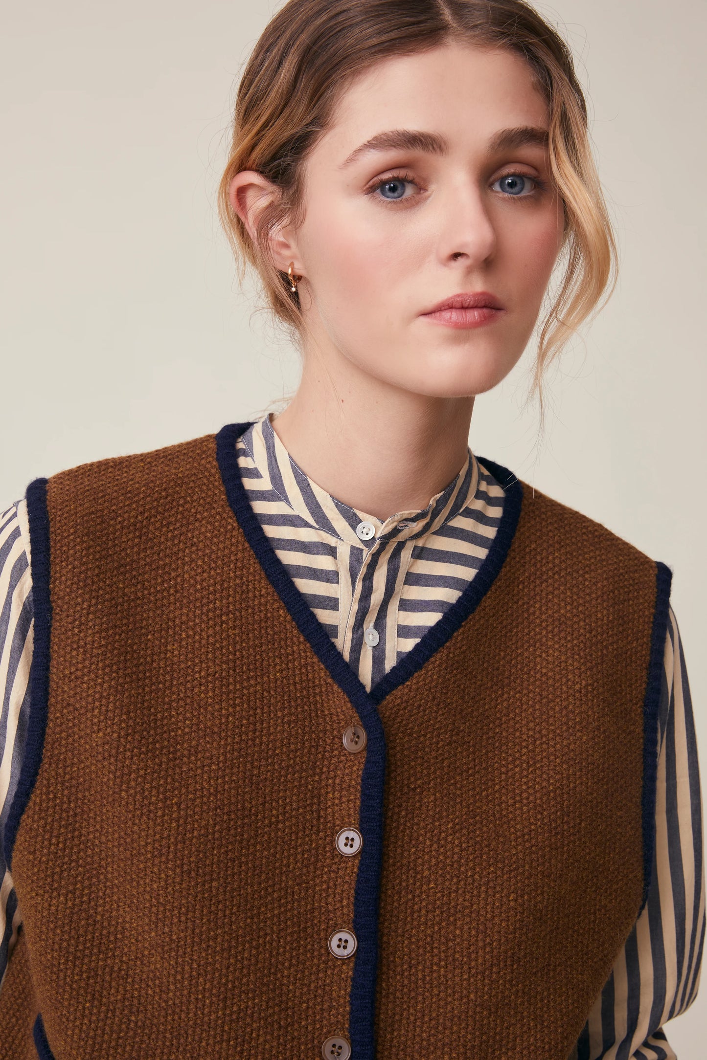Moismont Merino Cardigan 'Angele' In Henna