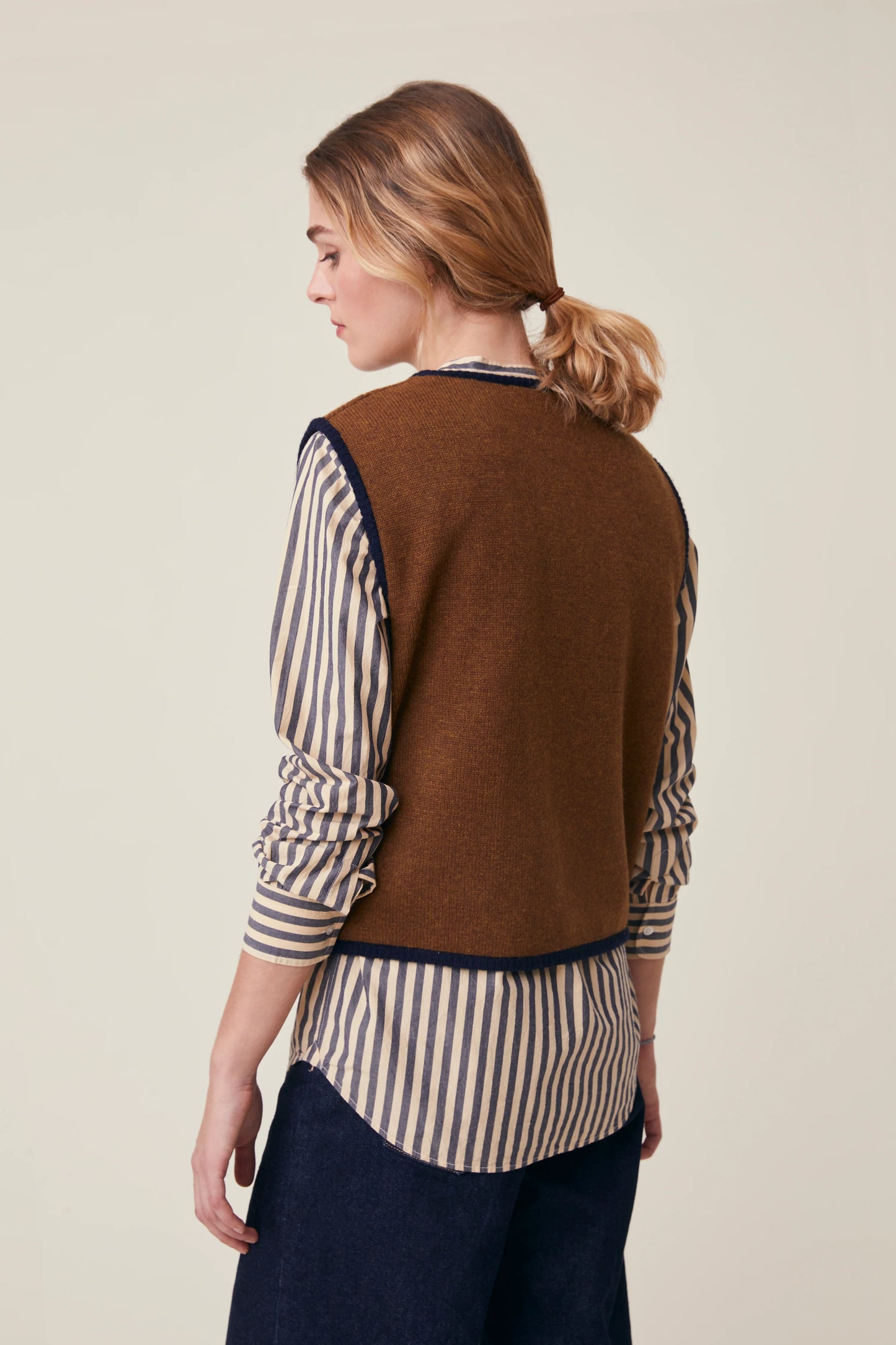 Moismont Merino Cardigan 'Angele' In Henna