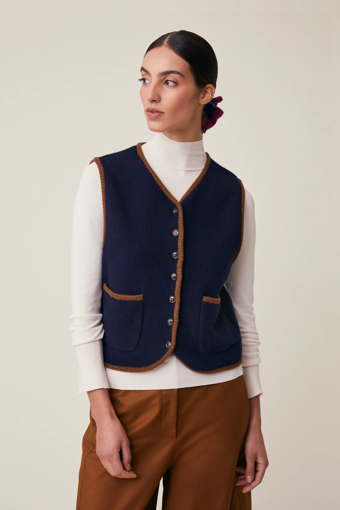 Moismont Merino Cardigan 'Angele' In Magic Blue