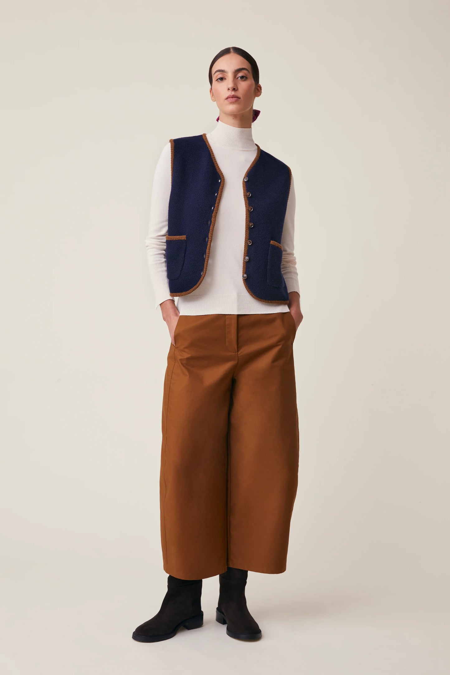 Moismont Merino Cardigan 'Angele' In Magic Blue
