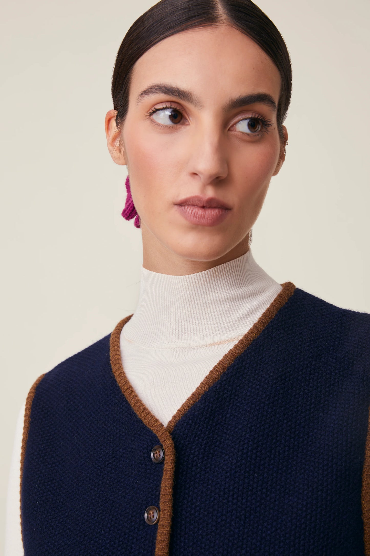 Moismont Merino Cardigan 'Angele' In Magic Blue