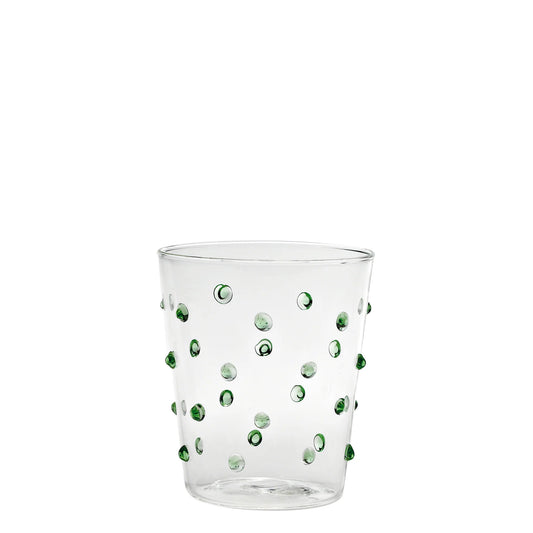 Party Glass Tumbler Set Of 6 - Green Confetti